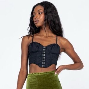 Princess Polly Caitlin Black Corset Top